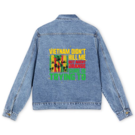 Discover Vietnam Veterans Day Orange Agent Victims Retired Soldiers Men's Denim Jackets