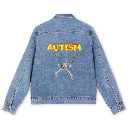 Discover autism skeleton meme t Men's Denim Jackets