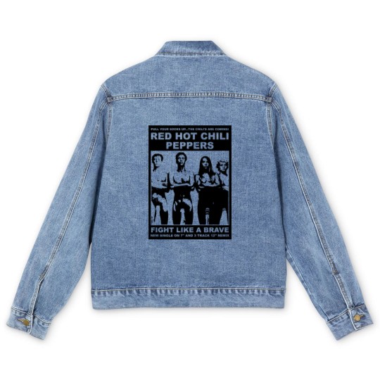 Discover Red Hot Chili 90s Vintage Style Unisex Men's Denim Jackets, RHCP Men's Denim Jackets