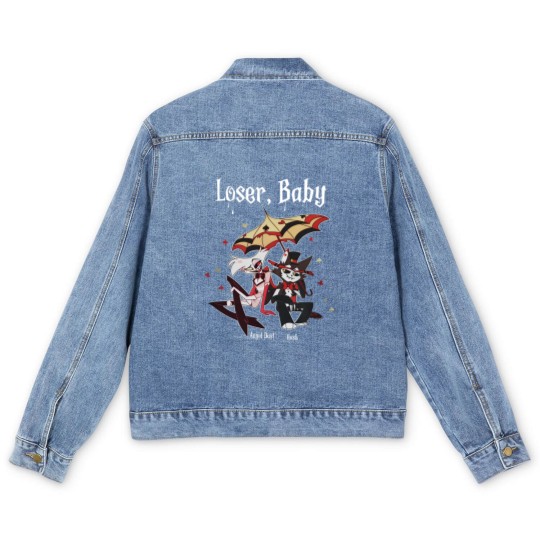 Discover Loser Baby Men's Denim Jackets, Angel Dust & Husk Men's Denim Jackets, Angel Dust Hazbin Hotel