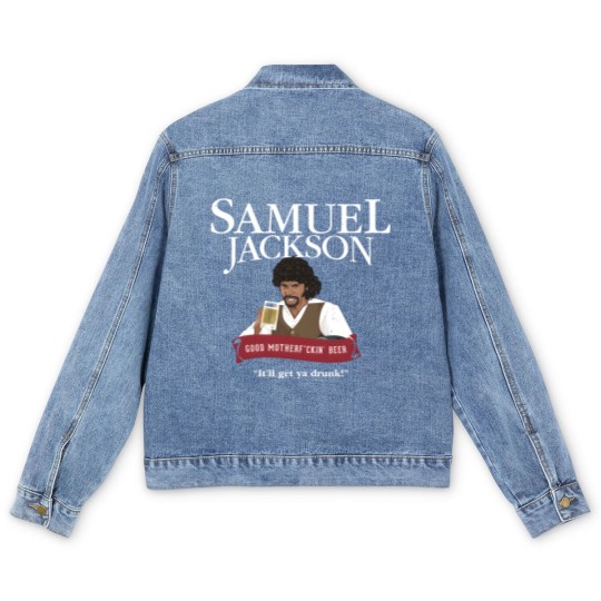 Discover Samuel Jackson Good Motherfckin_ Beer Men's Denim Jackets