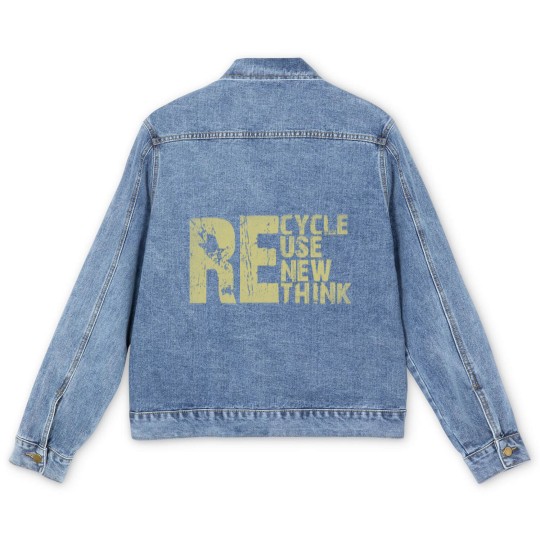 Discover Recycle Reuse Renew Rethink Earth Day Environmental Activism Men's Denim Jackets