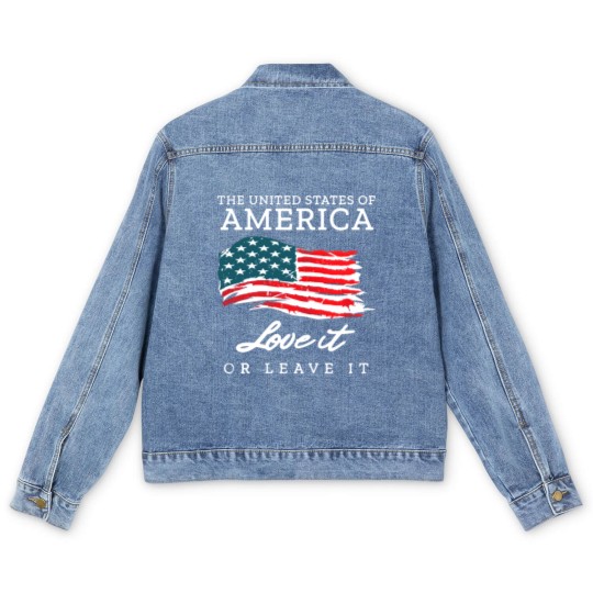 Discover The United States Of America Love It Or Leave It Men's Denim Jackets