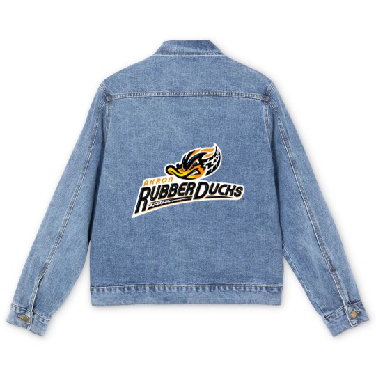 Discover Akron RubberDucks Logo Men's Denim Jackets