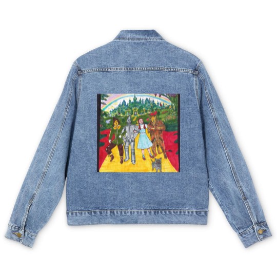 Discover Wizard Of Oz- Yellow Brick Road Graphic  Dress Men's Denim Jackets