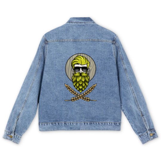 Discover Green Hops Beard - Beer Style - Hops Fashion Men's Denim Jackets