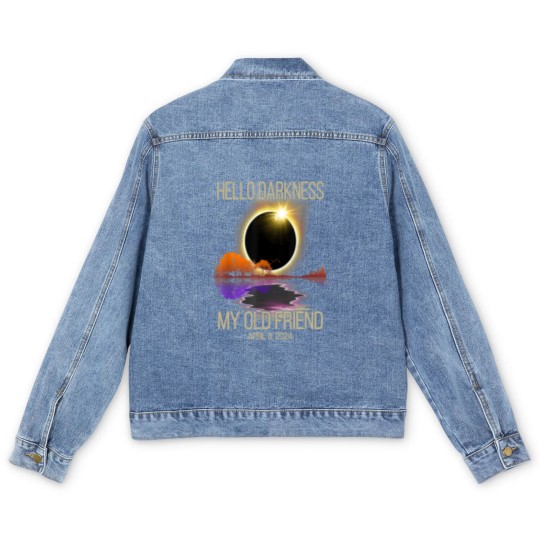 Discover Hello Darkness My Old Friend Solar Eclipse April Men's Denim Jackets
