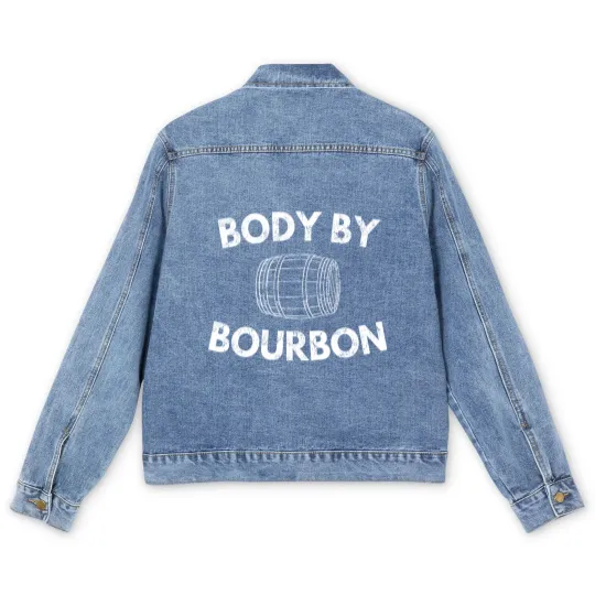 Discover Body by Bourbon Unisex Men's Denim Jackets, Funny Kentucky Bourbon Lover