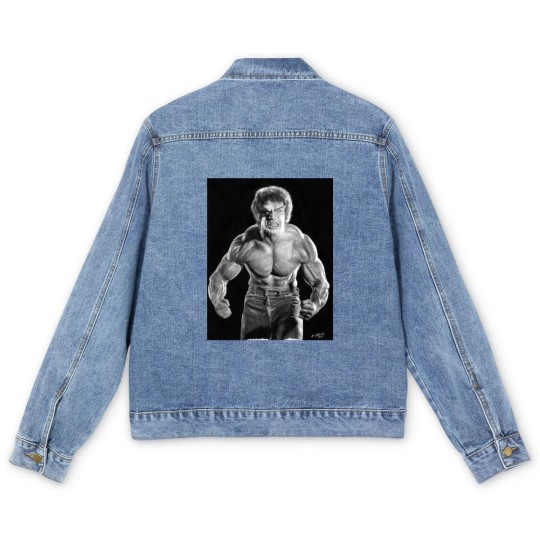 Discover Incredible Hulk watercolour painting Men's Denim Jackets