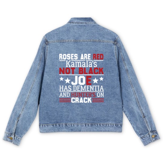 Discover Biden roses are red kamalas not black joe Men's Denim Jackets
