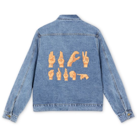 Discover ASL American Sign Language Fuck Trump Funny Men's Denim Jackets