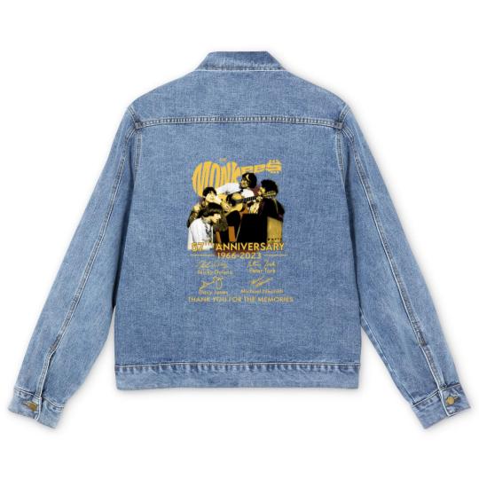 Discover The Monkees 57th Anniversary 1966-2023 Signatures Men's Denim Jackets, The Monkees Men's Denim Jackets Fan Gifts