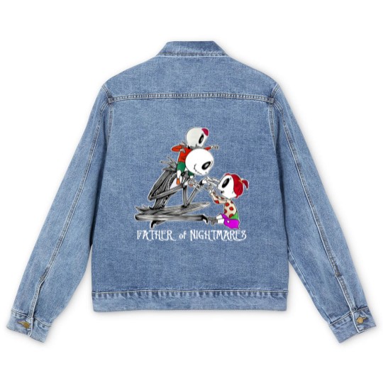 Discover Father Of Nightmares Vintage Men's Denim Jackets, Skellington Men's Denim Jackets