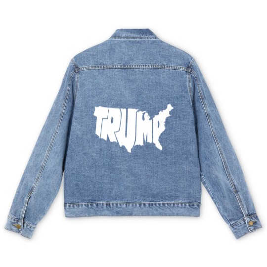 Discover Trump Men's Denim Jackets, FJB , President Trump Men's Denim Jackets, Trump USA Map Men's Denim Jackets, Trump Flag, Trump Flag Men's Denim Jackets