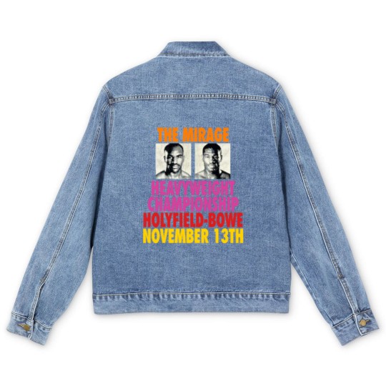 Discover Vtg Evander Holyfield Riddick Bowe Mens Boxing Men's Denim Jackets