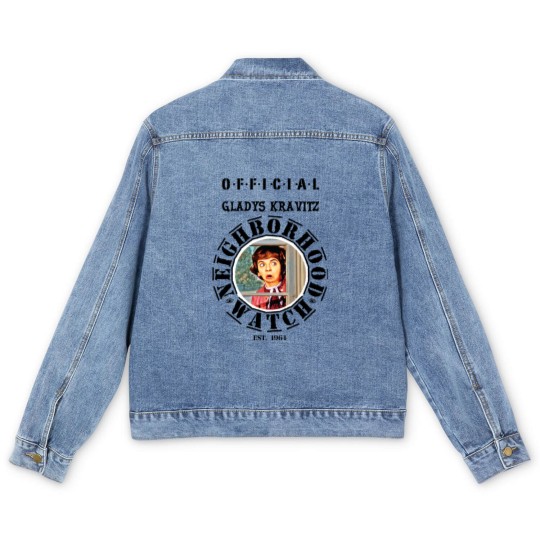 Discover "Vintage" Gladys Kravitz Neighborhood Watch - Whimsical Bewitched Fan Art | Essential Garden Flags Men's Denim Jackets