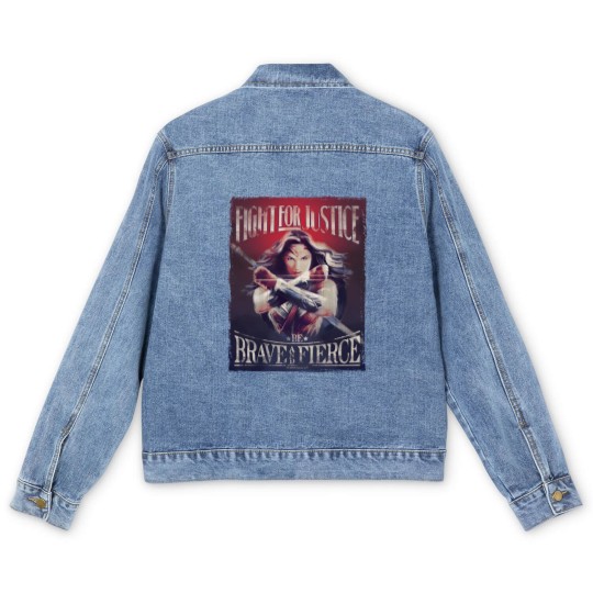 Discover Wonder Woman Fight For Justice Men's Denim Jackets