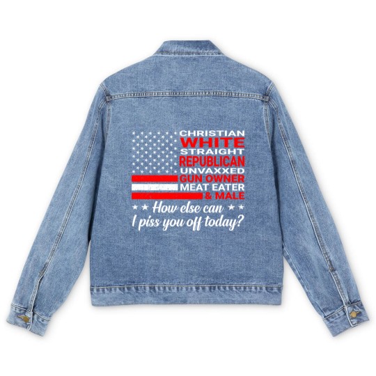 Discover Christian White Straight Republican Unvaxxed (On Men's Denim Jackets