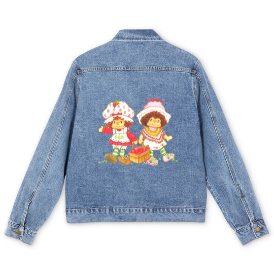 Discover Strawberry Shortcake & Cafe Ole Men's Denim Jackets, Have A Berry Nice Day Men's Denim Jackets, Cartoon Nostalgia Men's Denim Jackets, Love Strawberry Kid Men's Denim Jackets