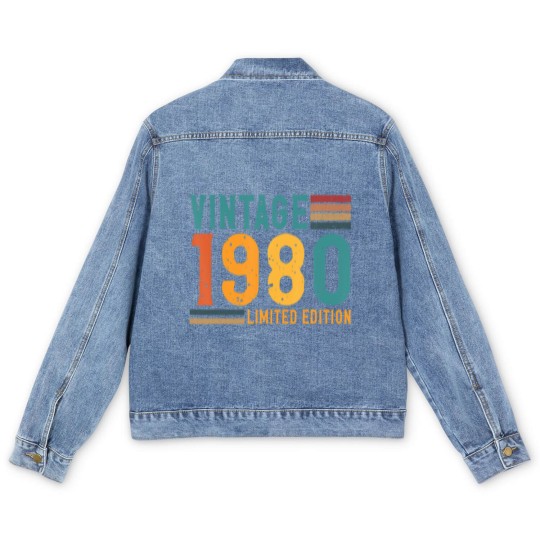 Discover Vintage 1980  42 Years Old Birthday Men's Denim Jackets