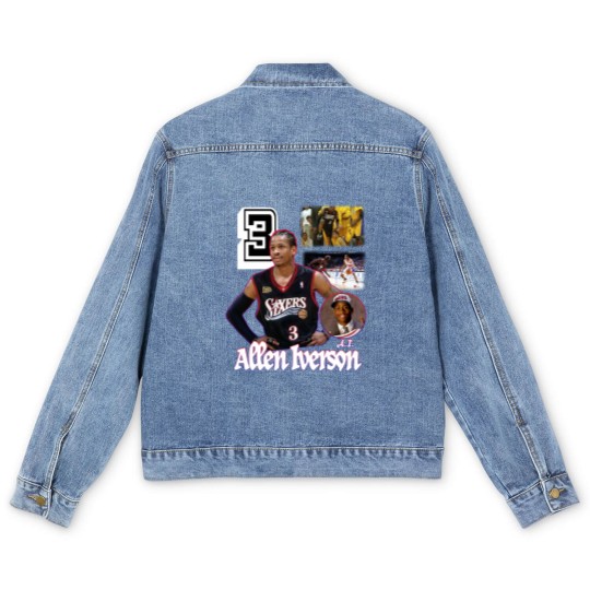 Discover Allen Iverson number 3 pro basketball player Men's Denim Jackets