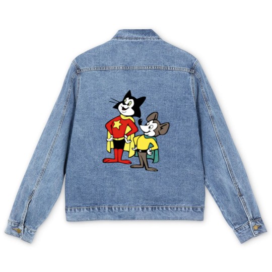 Discover Courageous Cat with Minute Mouse Men's Denim Jackets