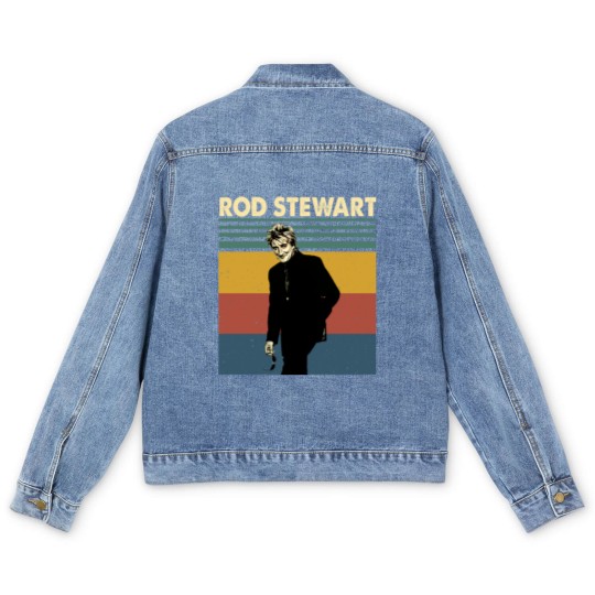 Discover Rod Stewart Retro Vintage Men's Denim Jackets, Rod Stewart Gift Men's Denim Jackets
