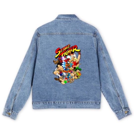 Discover SF Mens Men's Denim Jackets, Street Fighter, Arcade Men's Denim Jackets, Cool Men's Denim Jackets, Gaming Men's Denim Jackets
