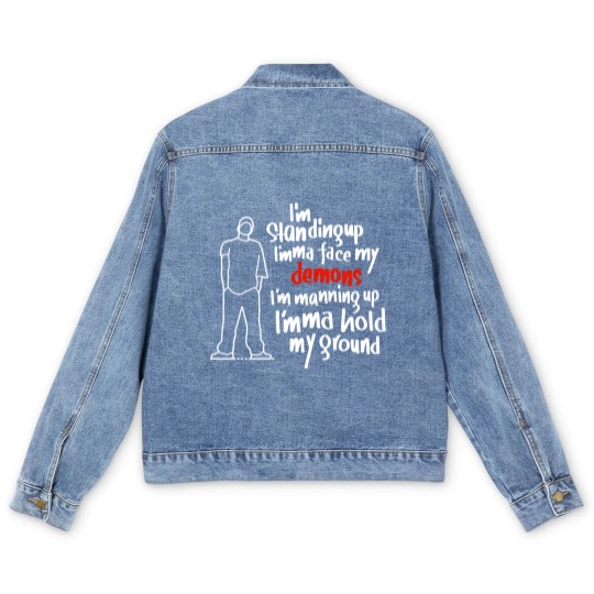 Discover I’m not afraid  - Eminem Lyrics Premium Men's Denim Jackets
