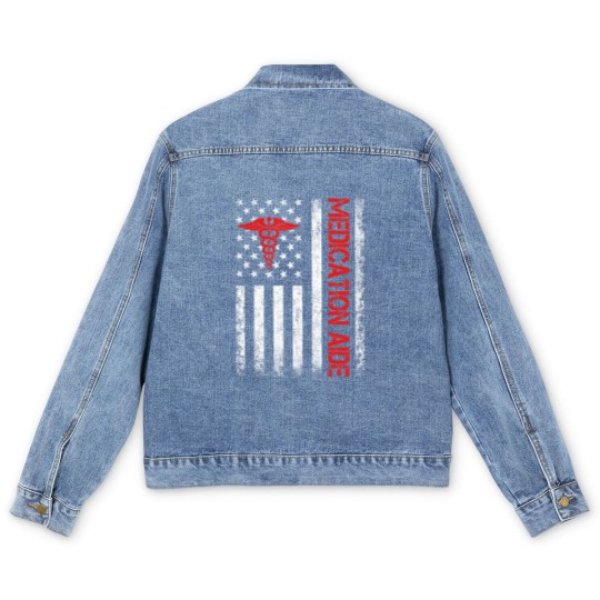 Discover medication aide american flag med aide medication aides Men's Denim Jackets