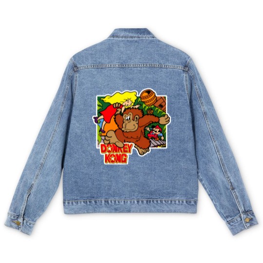 Discover Donkey Kong Arcade Game Men's Denim Jackets, Donkey Kong Party Men's Denim Jackets