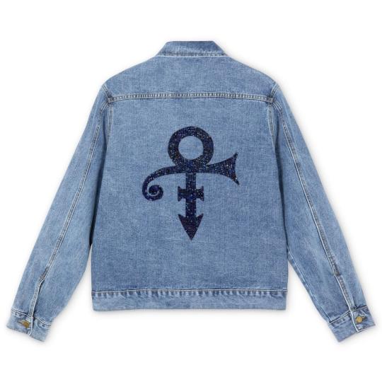 Discover Prince Unisex Men's Denim Jackets: Purple Symbol (Diamante)