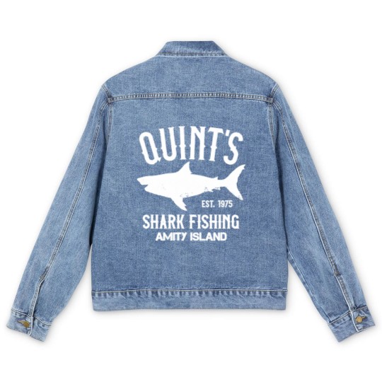 Discover Quint's Shark Fishing - Amity Island 1975 Men's Denim Jackets