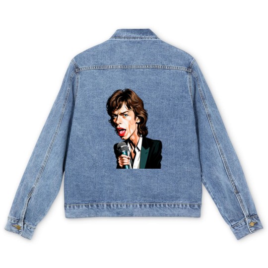 Discover Caricature of Mick Jagger Men's Denim Jackets
