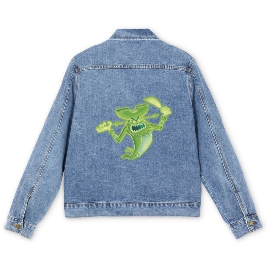 Discover Spongebobb Squarepants Neon Glowing Flying Dutchman Men's Denim Jackets
