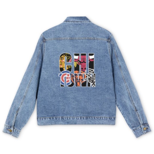 Discover Chicago Men's Denim Jackets - Chi town chicago sports Men's Denim Jackets
