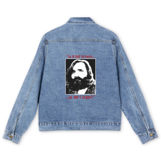 Discover New Rare Charles Manson Is It Hot In Here Serial Killer Men's Denim Jackets