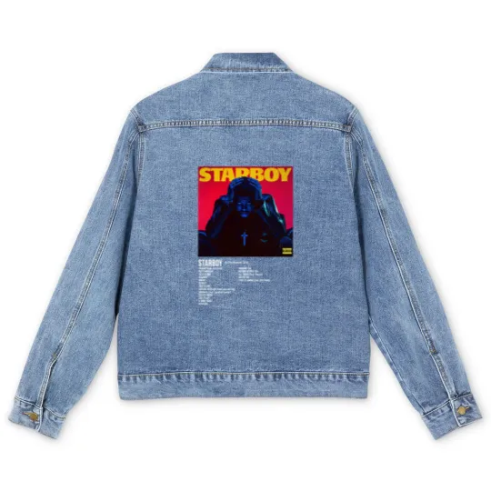 Discover Minimalist Album Music Men's Denim Jackets, Weeknds Starboy Tour Album
