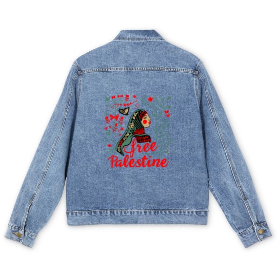 Discover Free Palestine Unisex Men's Denim Jackets