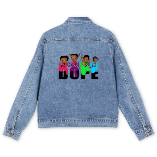 Discover Betty Boop Black Girls Are Dope Vintage Men's Denim Jackets, Animation Men's Denim Jackets, Betty Boop Men's Denim Jackets