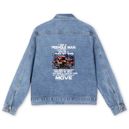 Discover i am a peehole man Men's Denim Jackets