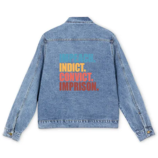 Discover Trump Impeach, Anti Trump Protest Men's Denim Jackets