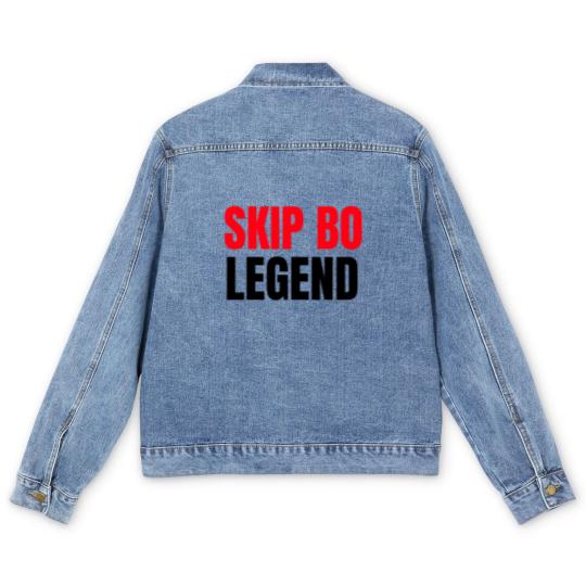 Discover Skip Bo Player Legend   Funny Skip Bo Men's Denim Jackets for Men Men's Denim Jackets