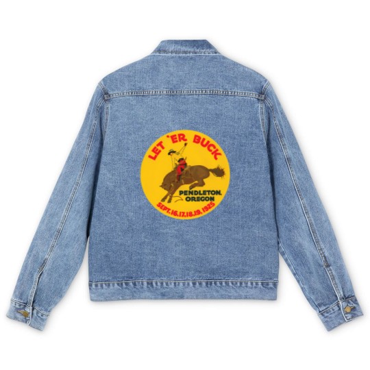 Discover Vintage Rodeo Let Er Buck Pendleton Oregon1925 00463 Men's Denim Jackets