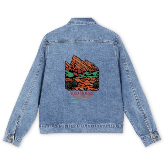 Discover red rocks amphitheater morrison colorado poster art Men's Denim Jackets