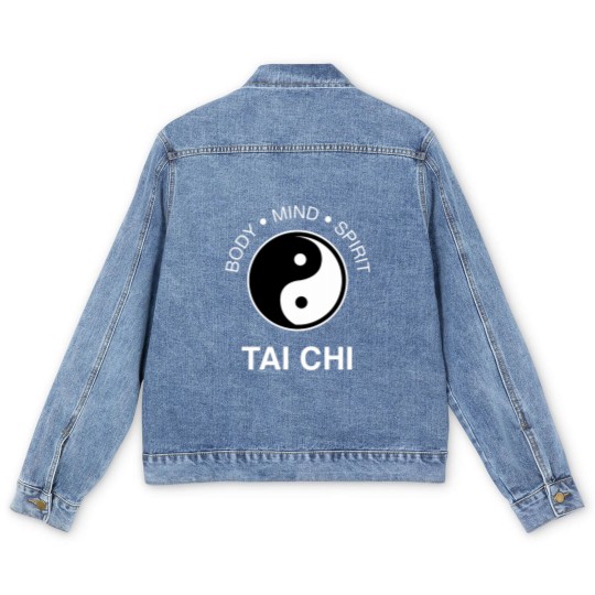 Discover The Art Tai Chi Body Mind Spirit Yin Yang Men's Denim Jackets Men's Denim Jackets
