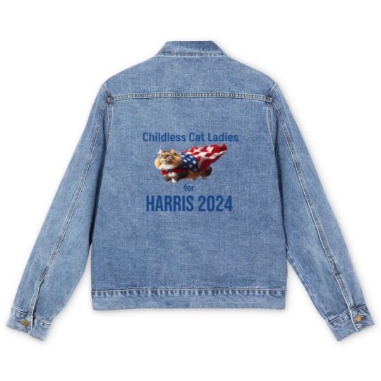 Discover Childless Cat Ladies for Harris 2024 Men's Denim Jackets