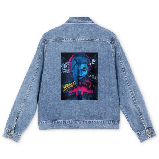 Discover Jinx Arcane Men's Denim Jackets - Arcane Jinx League of Legends Men's Denim Jackets