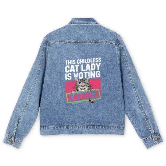 Discover Childless-Cat-Lady - Childless Cat Lady - Men's Denim Jackets