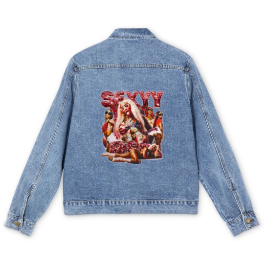 Discover Sexyy Red Singer Men's Denim Jackets, Sexyy Red Bootleg Men's Denim Jackets, Retro Sexyy Red Men's Denim Jackets For Fan